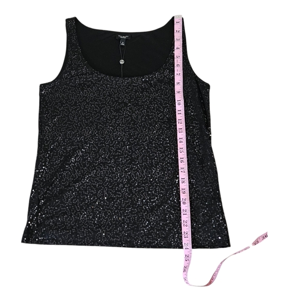 Talbots Black Sequin Sleeveless Top Women's Medium Lined NEW - Picture 5 of 11